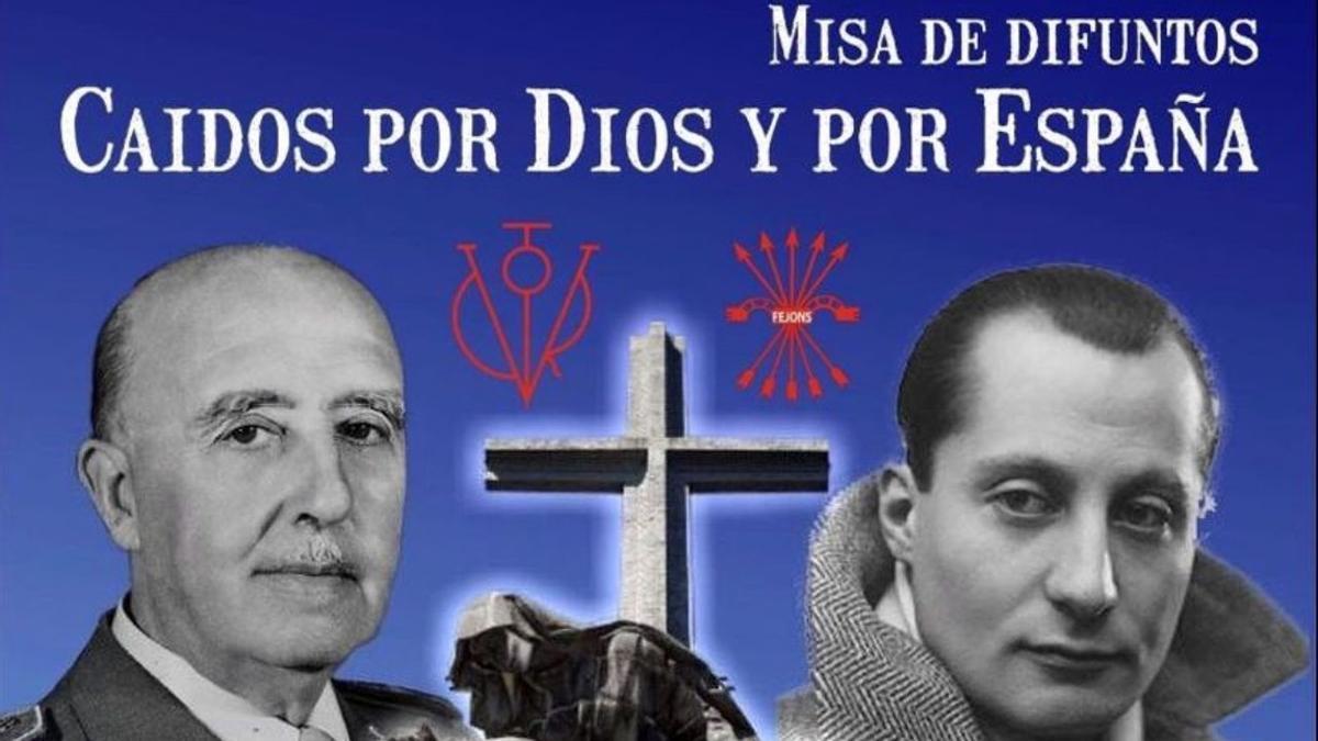 Cartel promocional de la misa por los caídos.