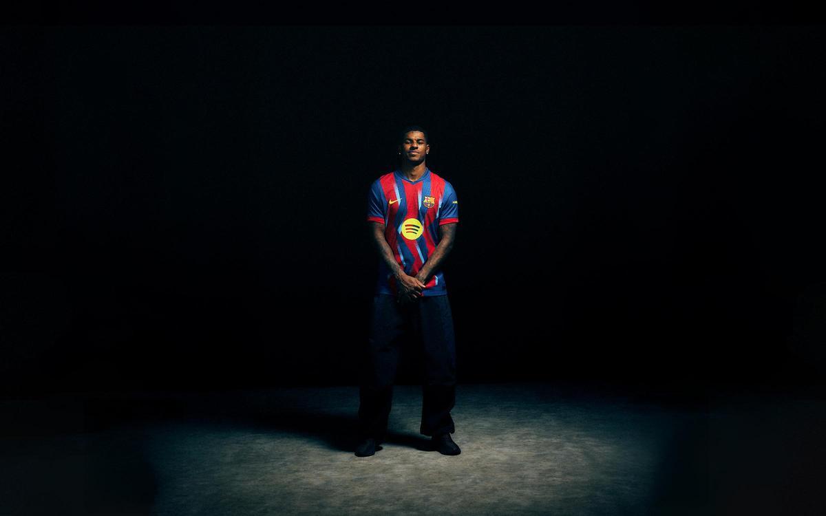 Marcus Rashford, con la cuarta equipación del Barça.