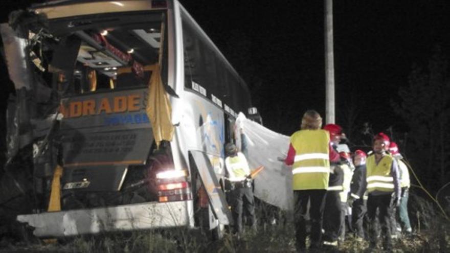 Tres muertos en un choque entre dos autocares en Palencia