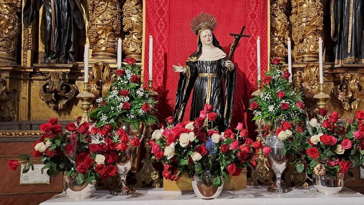 Imagen de Santa Rita en la iglesia de San Agustín de Santiago.