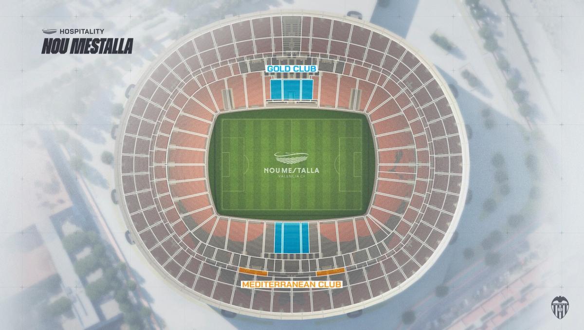 Ubicación de las localidades que está comercializando el club en el Nou Mestalla