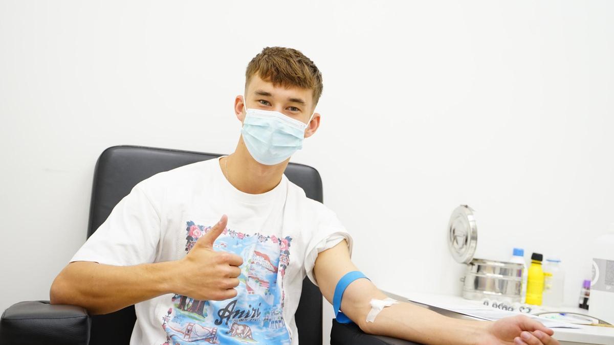 Martín Svidersky, durante el reconocimiento médico como jugador del Real Murcia CF