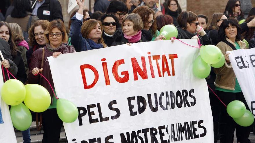 Protesta de los educadores valencianos.