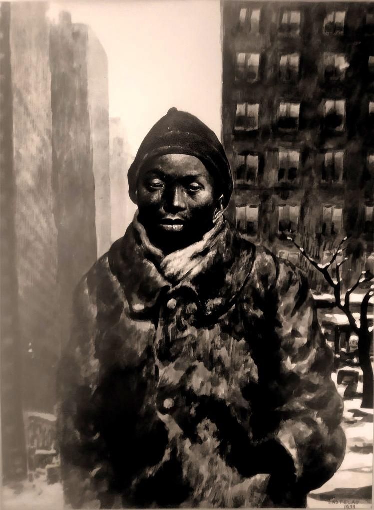 Debuxo a tinta china de Castelao co título «Debuxos de negros», 1939