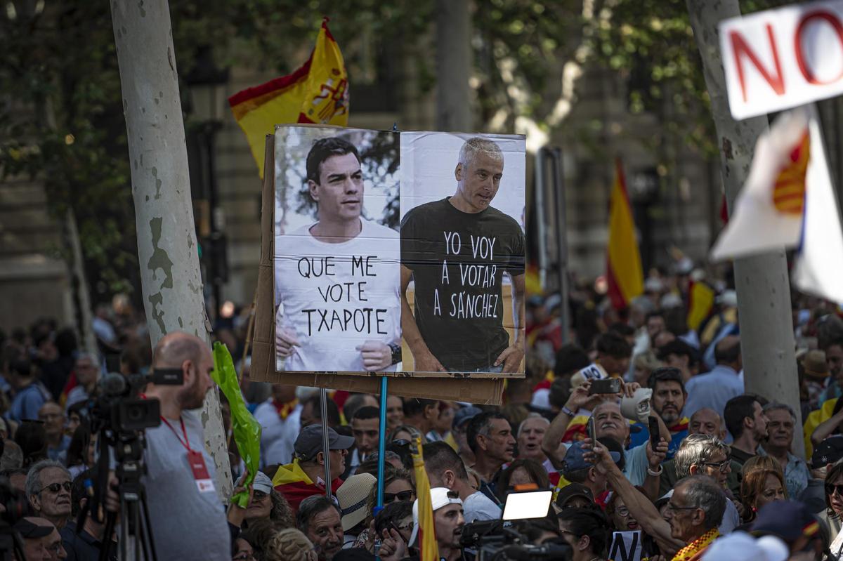 Manifestación contra la amnistía en Barcelona