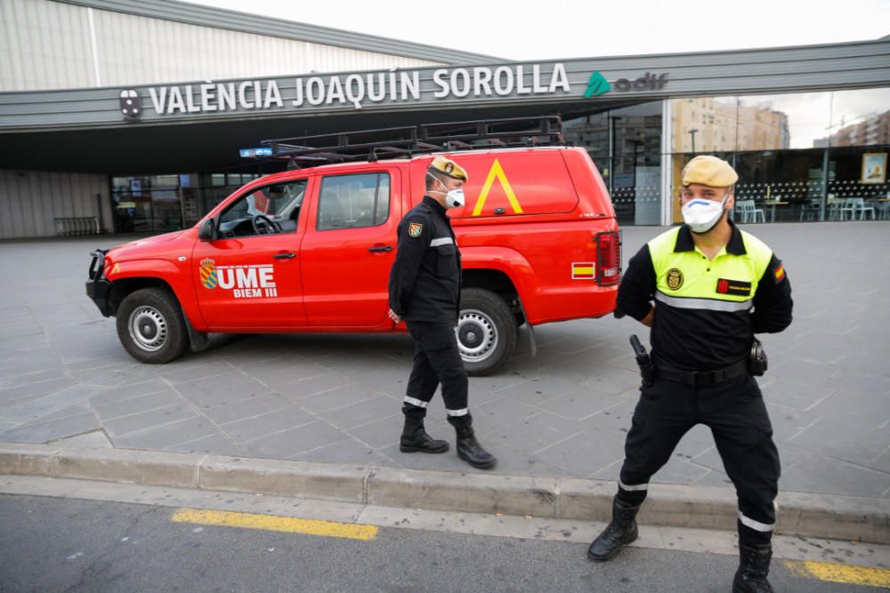 La UME se despliega en València por el coronavirus