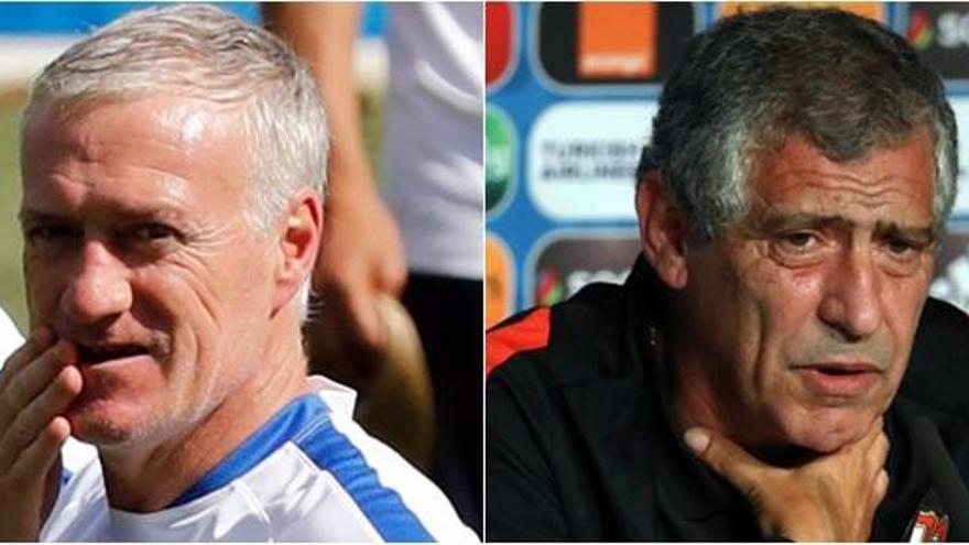 Deschamps y Santos, entrenadores de Francia y Portugal.