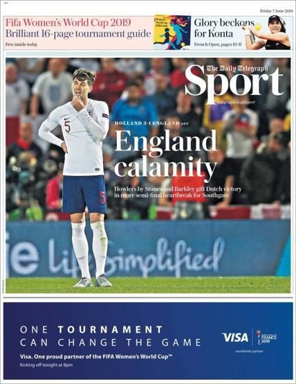 Portada TELEGRAPH SPORT viernes 7 de junio de 2019