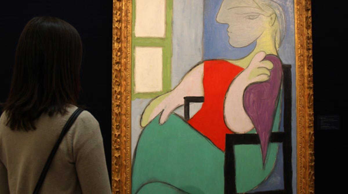 L’obra ’Dona asseguda al costat d’una finestra’, a l’exposició de Sotheby’s a Londres.