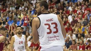 Marc Gasol, este sábado en el partido ante el Lleida antes de la lesión.