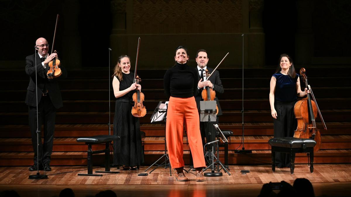 Cuarteto Quiroga y la compositora Raquel García Tomás