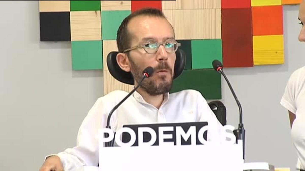 Echenique afirma que los ultras se fuerona a los 20 minutos de la llamada de Iglesias a Rajoy.