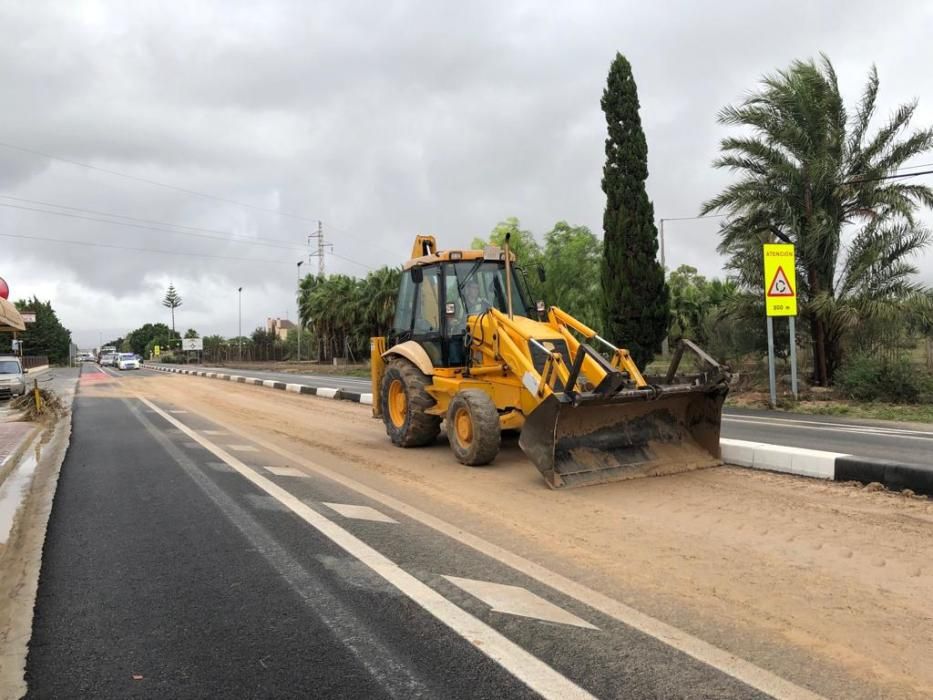 Así han quedado carreteras y caminos de Elche con