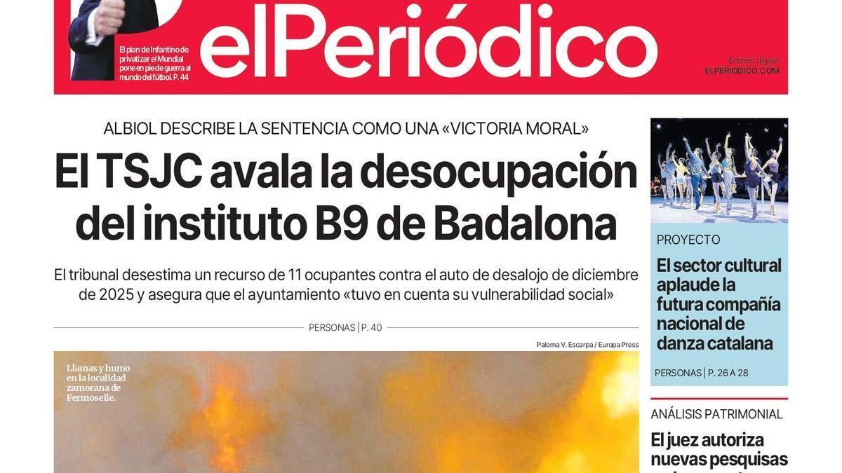La portada de EL PERIÓDICO del 30 de julio de 2026