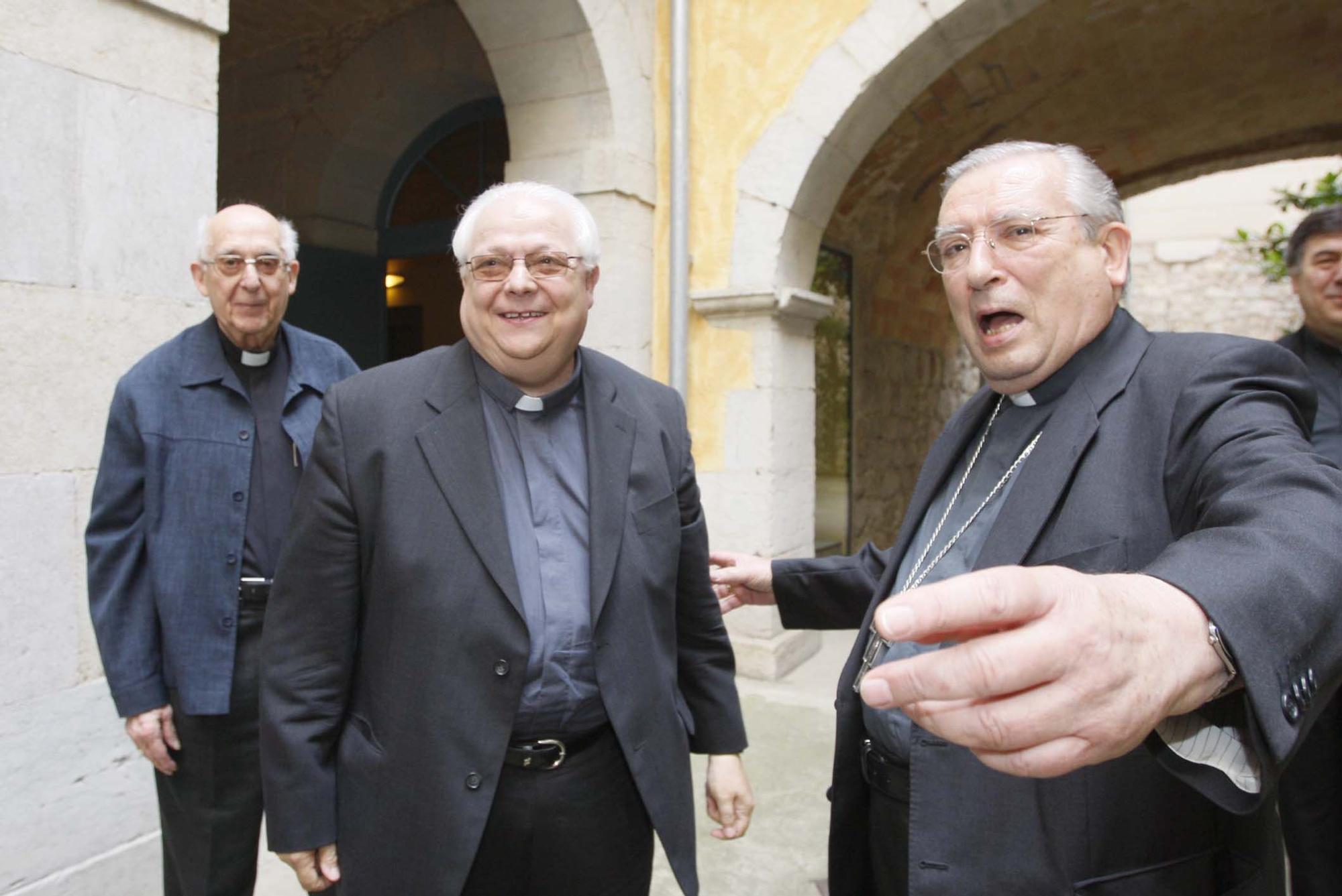 Amb els bisbes Jaume Casademont i Carles Soler, el 2008, el primer dia que va visitar Girona com a futur bisbe.