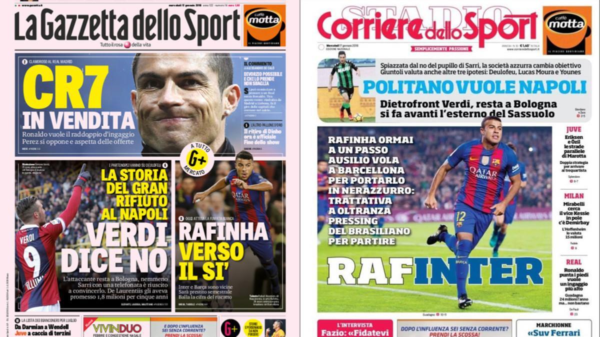 La prensa italiana coloca a Rafinha en el Inter