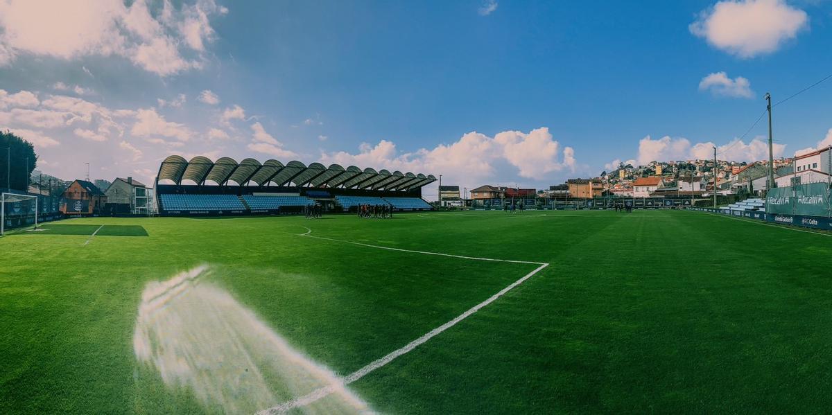 Campo de Barreiro, antes de la visita del Teruel al Celta Fortuna en 2024.