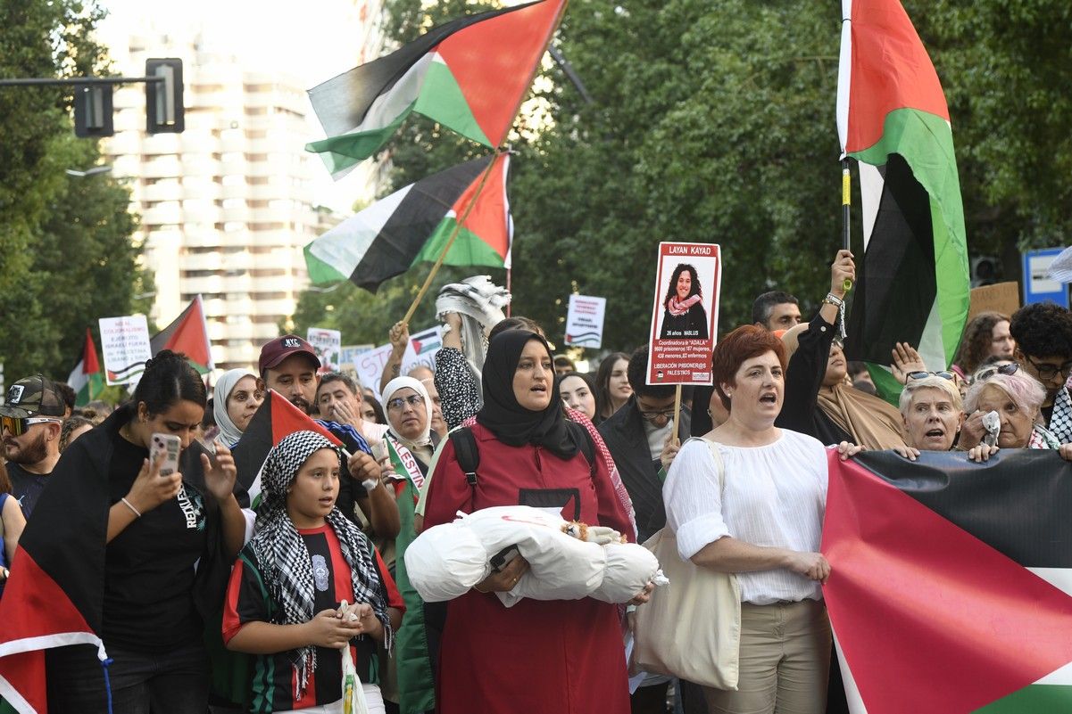 La manifestación de Murcia a favor de Gaza, en imágenes