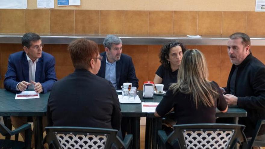 El presidente Fernando Clavijo, ayer durante la reunión.