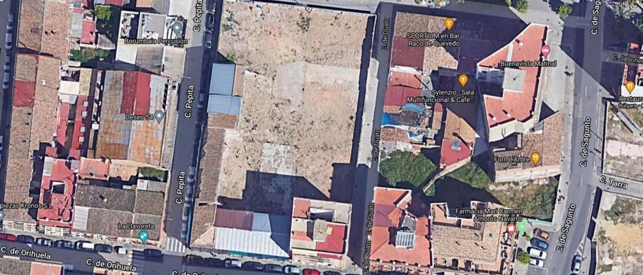 Ubicación para el nuevo hotel residencia en las calles Pepita y Ruaya. | LEVANTE-EMV