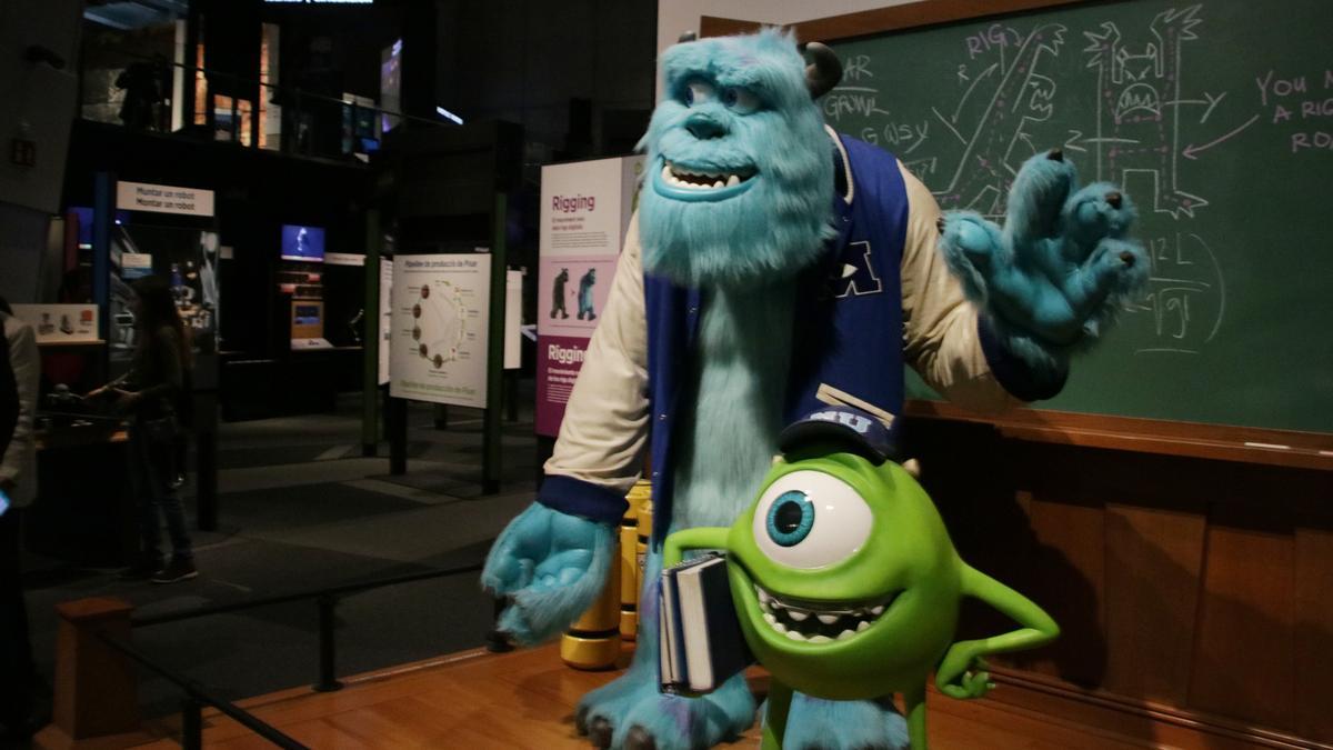 Els protagonistes de 'Monstruos S.A.' a l'exposició ‘La ciència de Pixar’ al CosmoCaixa