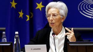 Christine Lagarde, en una comparecencia en el Parlamento Europeo en febrero.