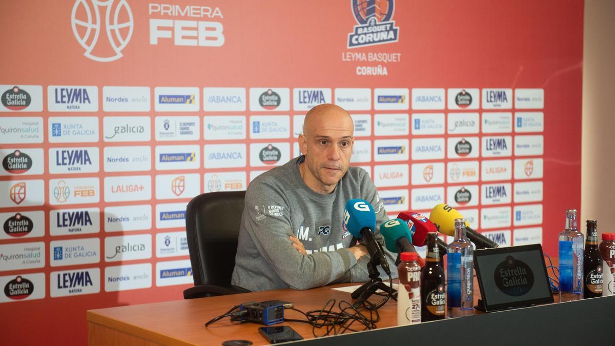 Carles Marco, en sala de prensa del Coliseum.