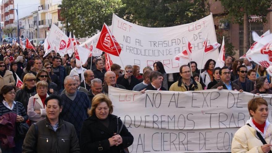 Protesta de trabajadores de Conservas Fernández.