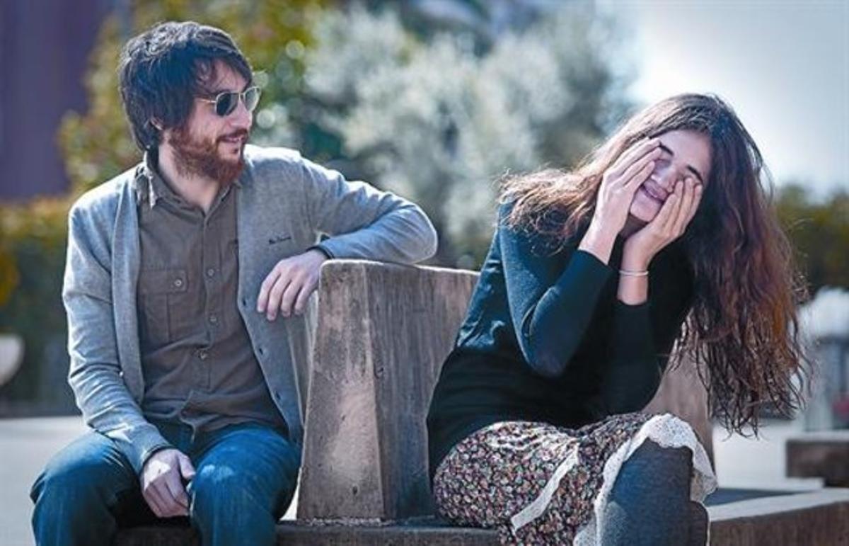 Raül Fernández i Maria Rodés, ahir a Barcelona.