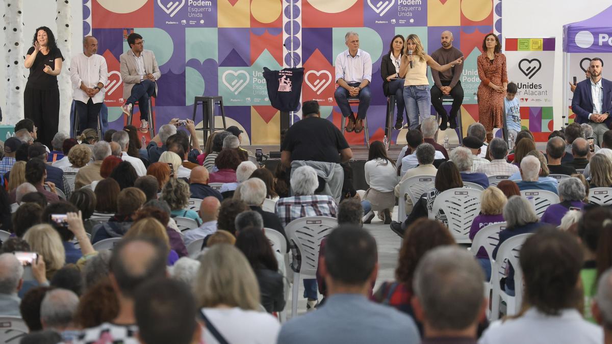 Acto de Unides Podem con Yolanda Díaz en Alicante en las elecciones del 28M