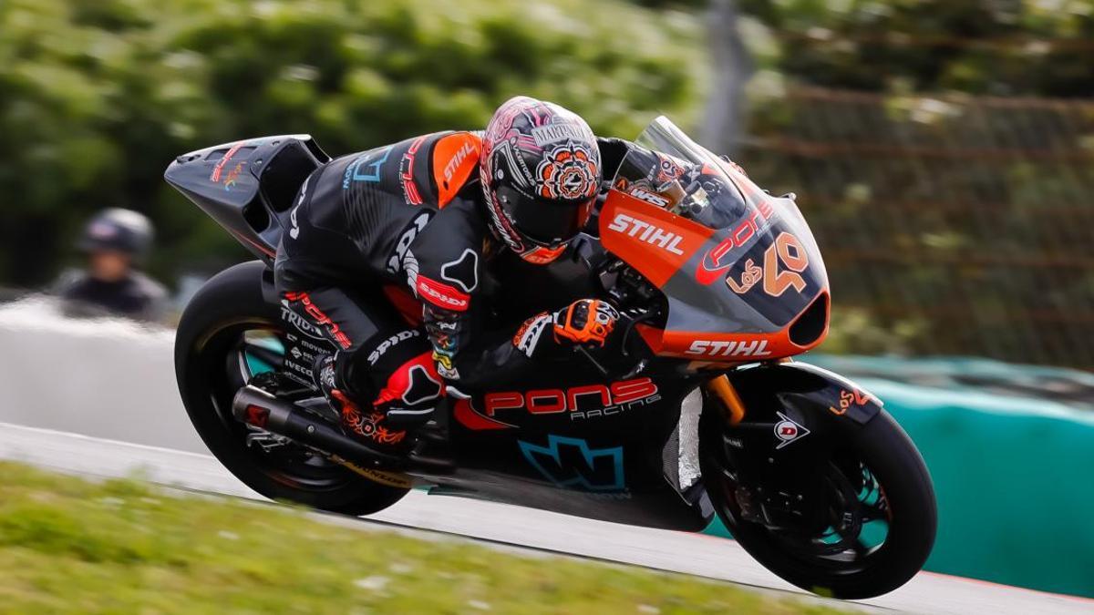 Canet en la tercera tanda de entrenamientos de Moto2 en el GP de Portugal