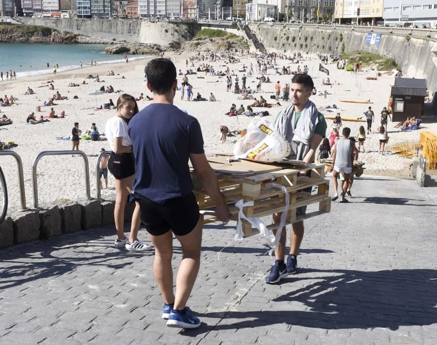 Primeras horas de San Juan 2017 en las playas coruñesas