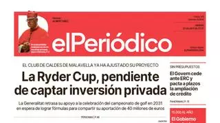La portada de EL PERIÓDICO del 25 de abril de 2025