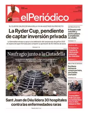 La portada de EL PERIÓDICO del 25 de abril de 2025