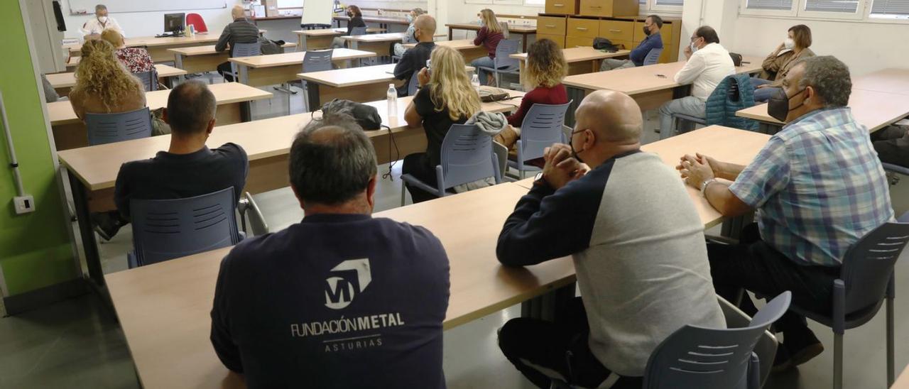 Asamblea de trabajadores de la Fundación Metal, el pasado otoño.