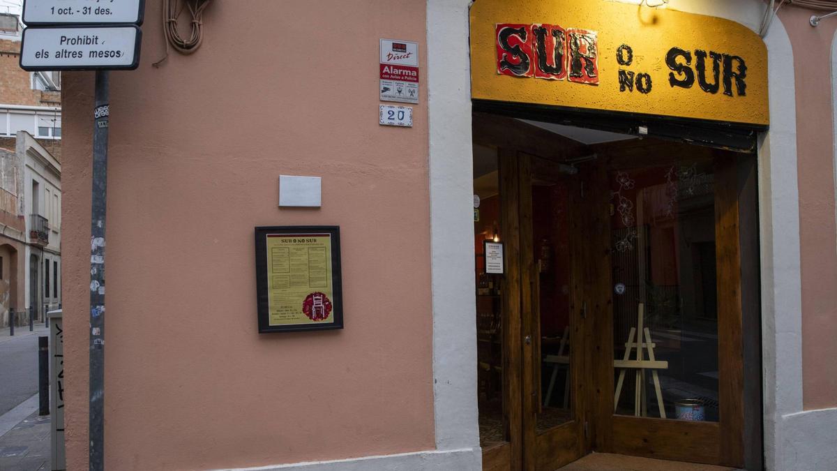 La entrada del restaurante Sur o no Sur.
