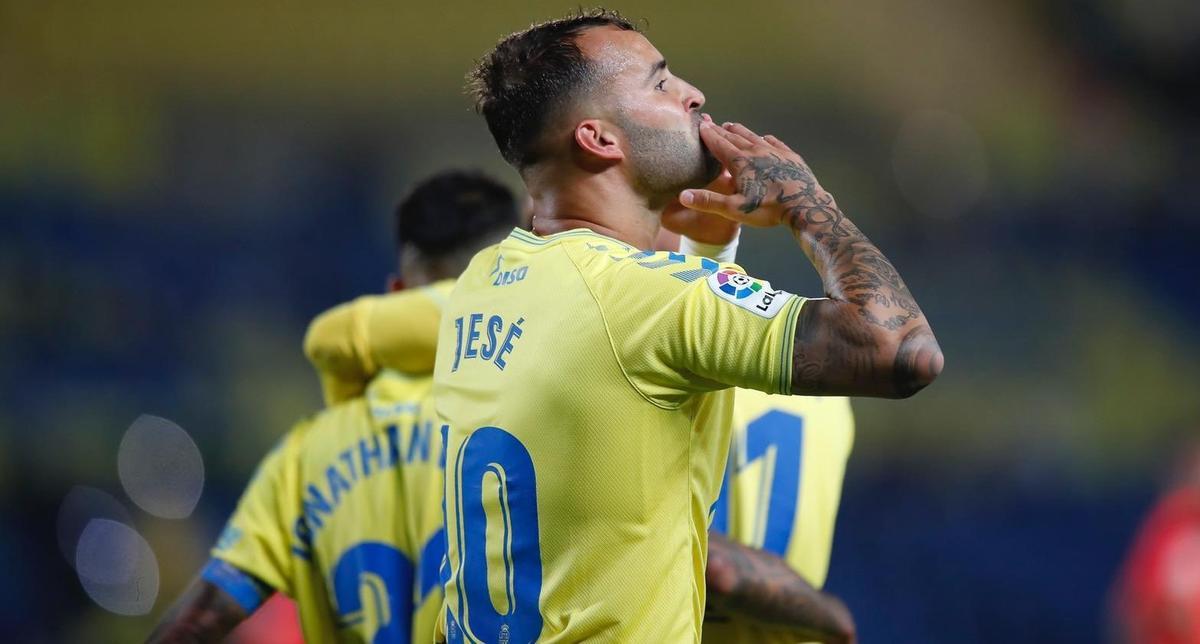 Jesé Rodríguez festeja su tanto ante el Málaga.