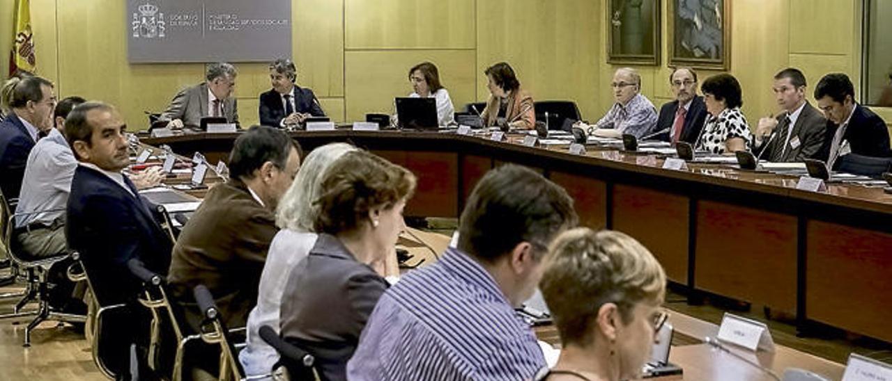 Reunión de la Comisión de Prestaciones del Consejo Interterritorial del Sistema Nacional de Salud celebrada ayer en la sede del Ministerio de Sanidad.