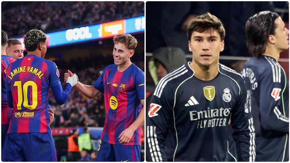 Lamine y Fermín han marcado muchos más goles que Gonzalo y el resto de canteranos blancos