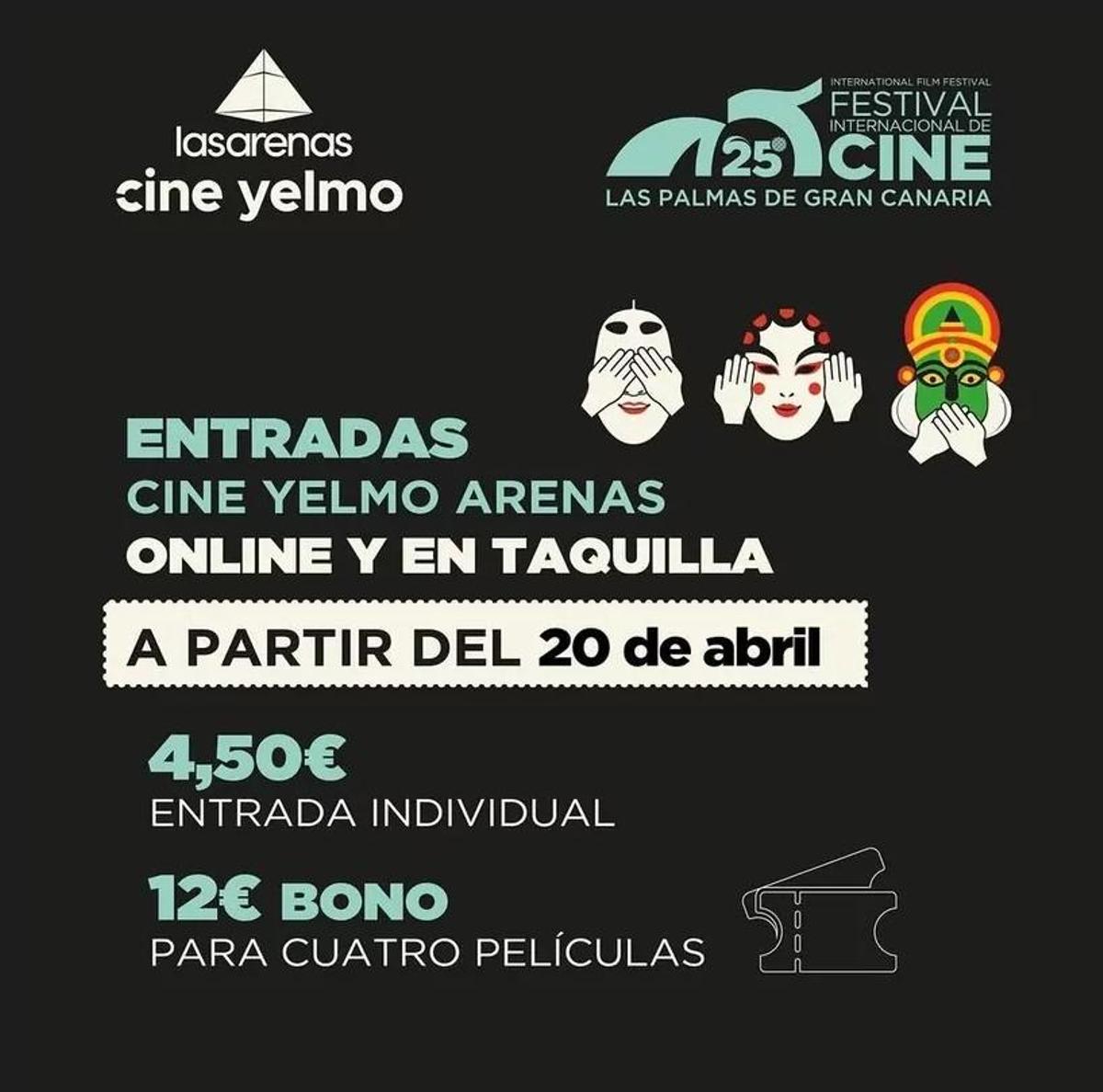Información sobre la adquisición de entradas del cine Yelmo Las Arenas.