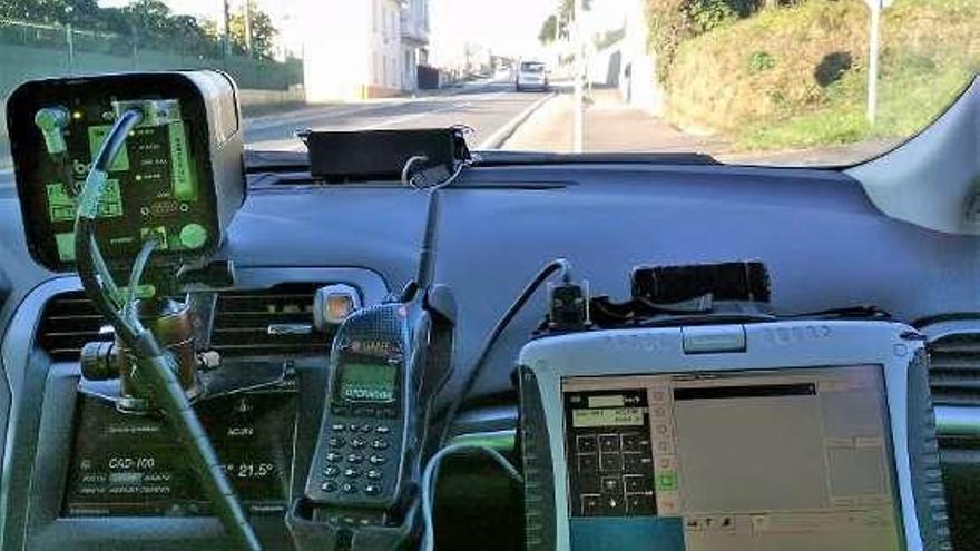 Imagen del vehículo con radar en el control de Tráfico en Cambre.