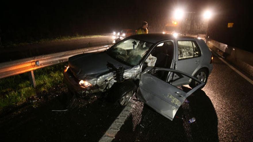 Accidente espectacular en el Corredor de O Morrazo