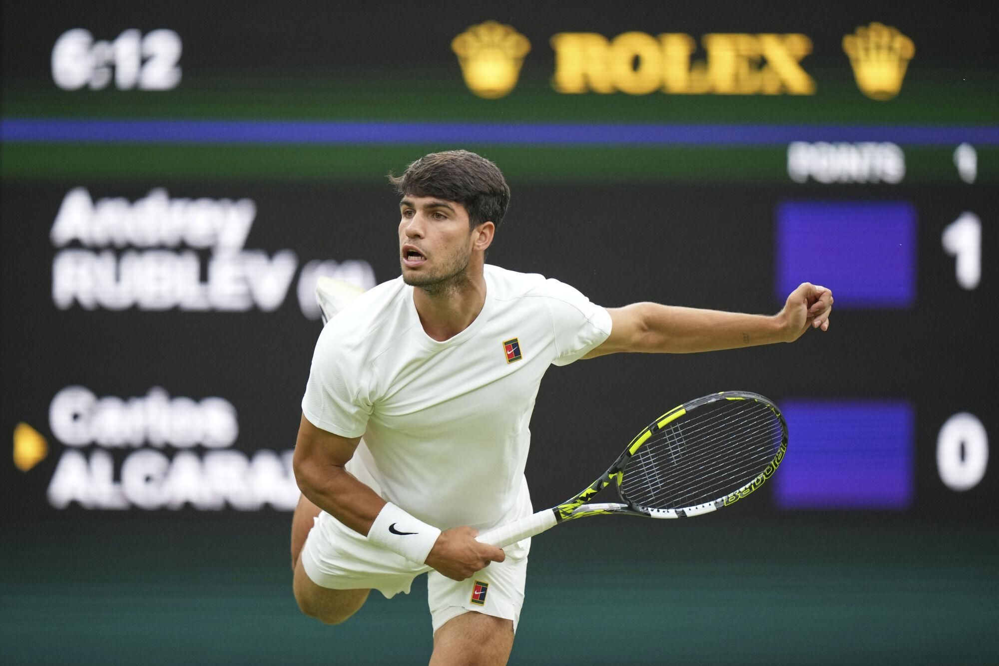 Wimbledon: Andrey Rublev - Carlos Alcaraz, en imágenes.