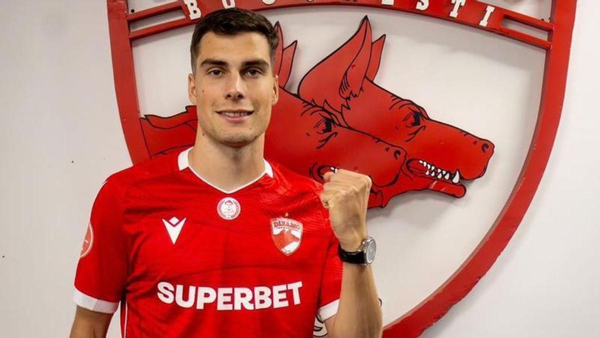 Alberto Soro, durante su presentación con el Dinamo de Bucarest.