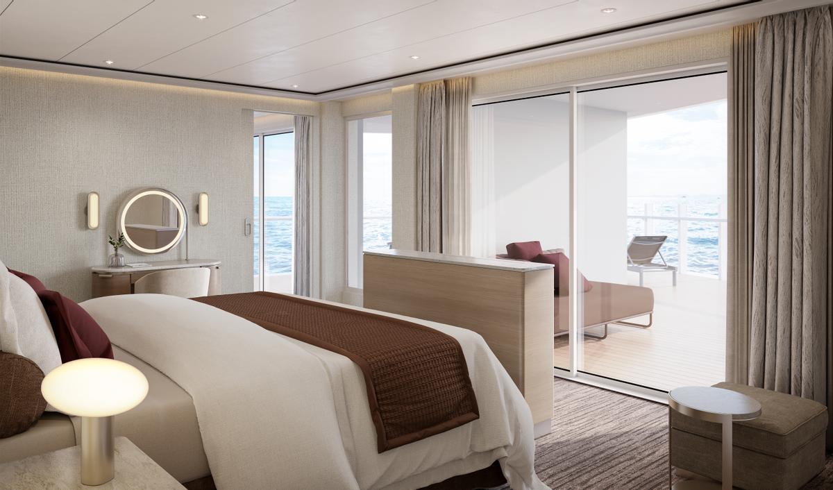 Camarote con terraza del crucero Silver Nova, que en septiembre visitará Barcelona.