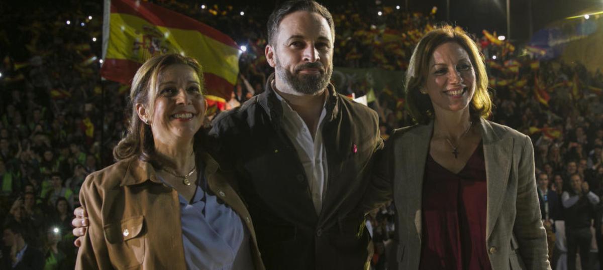 Santiago Abascal, durante el acto político en Dos Hermanas