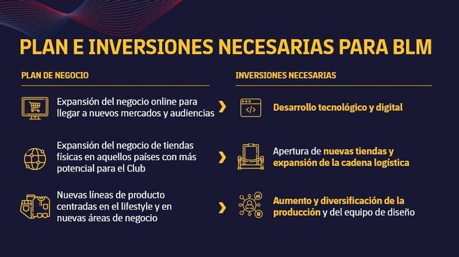 Plan de negocios e inversiones necesarias de BLM