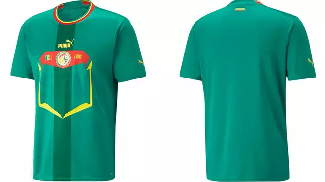 Senegal (visitante): De color verde y con el diseño de Puma para todas sus camisetas alternativas, tendrá detalles en rojo y amarillo