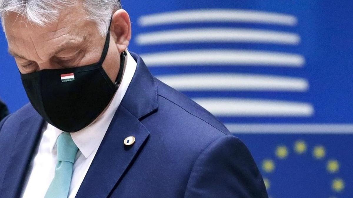 El primer ministro húngaro, Viktor Orban, durante la cumbre.