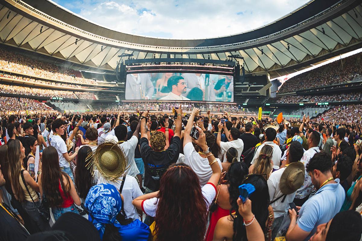 Los conciertos de Bad Bunny, como el de la imagen en el Metropolitano, son todo un espectáculo